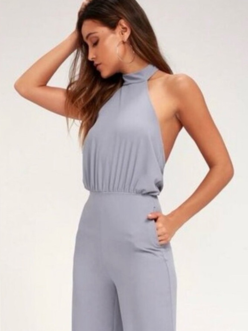 NWT Lulus Moment Of Life Halter Pocket Jumpsuit Size Medium